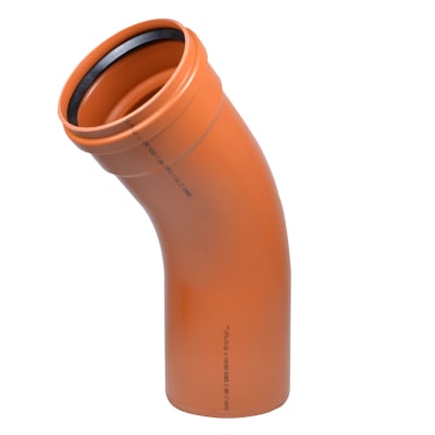 [191256000] Wavin 250 mm 45 gr. LITE PVC-kloakbøjning, SN4
