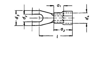 [7821358455] Isoleret Pladekabelsko M3,5 DIN 46237 0,5-1 mm2 gaffelformet