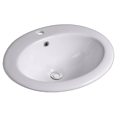 [636070000] Lavabo Gino porcelænsbadvask, 510x450x195 mm, nedfældning, hvid