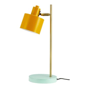 [6244300256] OCEAN bordlampe karry/messing/tyrkis