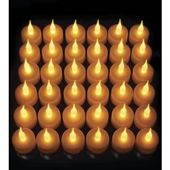 [6248005861] LED Fyrfadslys med gult lys, inclusiv batteri (sæt med 36 stk)