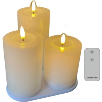 [6248006064] Genopladelige LED vokslys 3D flamme sæt 3 stk