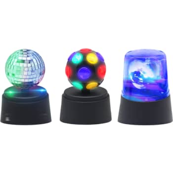 [6248006145] Mini Disco Sæt 3 i 1 spejlkugle, Disco lampe, Police lampe