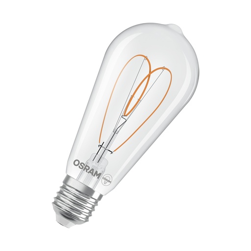 [5657061280] Osram 1906 LED edison fil heart klar 806lm 7,2W/927 E27 dæmp