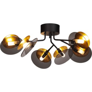 [6242115074] Turno Loftlampe 6xG9 Ø66cm, sort med guld reflektor
