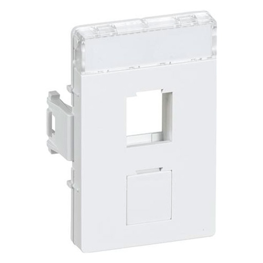 [1086019519] CLIC'LINE Dataudtag for 2x Keystone RJ45 1 modul hvid