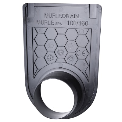 [221828503] Mufle 100 x 160 mm endevæg med 63 mm studs til render