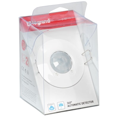 [3924489445] Pir-Sensor rækkevidde Ø8M, 360°, 230V, Ø78 mm, IP41, blister