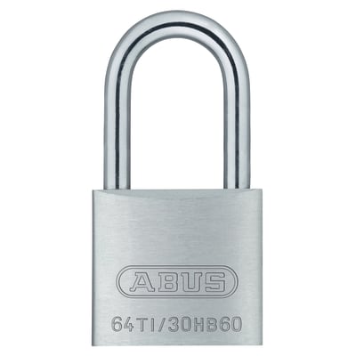 [881711772] ABUS titalium hængelås 64TI/30, høj bøjle 60 mm, ensluk. 6311