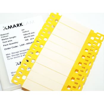 [7121500550] Mærkebjælke laminat gul 55 x 15 mm, mellem
