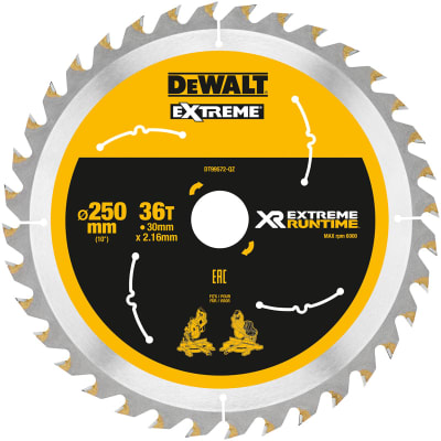 [881315777] DEWALT rundsavklinger til akkusave, Ø250/30 mm, 36 td.