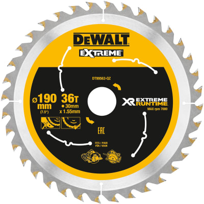 [881315761] DEWALT rundsavklinger til akkusave, Ø190/30 mm, 36 td.