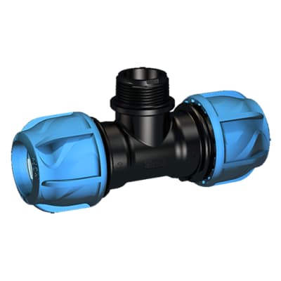 [073676321] +GF+ iJOINT 20 mm x 3/4" tee med nippel, PP, PN16