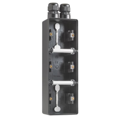 [3417812354] Underlag 3-modul, 2 x M20, IP55, sort