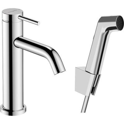 [703831104] hansgrohe Tecturis S håndvaskarmatur 110 med bidettebruser og 160 cm bruserslange, Krom