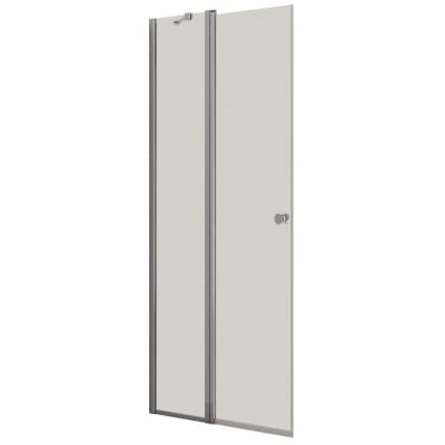 [674183074] Dansani brusedør med sidepanel, klart glas, 2000x990x6 mm, krom
