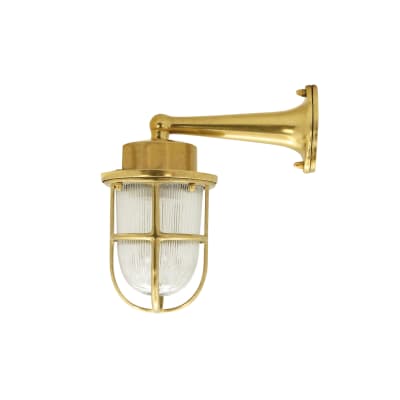 [6643001758] Andromeda 63 Staldlampe på arm med gitter støbt messing IP64