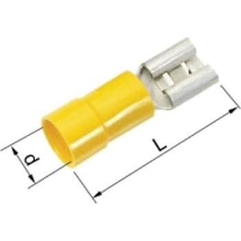 [2921107572] Isol. spademuffe A4607FLS 4-6mm2 6,3x0,8 Gul