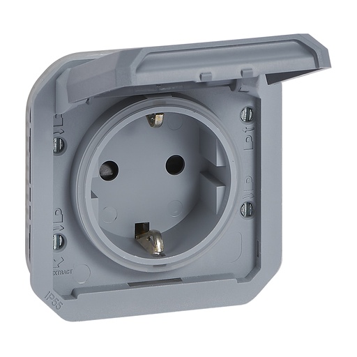 [8717405644] PLEXO55 STIK SCHUKO 16A 2M GRÅ