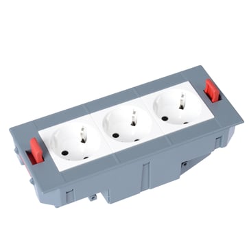 [8736111621] Gulvboks kasette horisontal sup 3xschuko hvid 6 moduler
