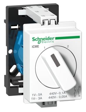 [3317000282] Drejeomskifter iCME 10A 1NO+1NC fra 30mV til 600V se A9 kat for Amp tabel 1-2 Front 36x60mm