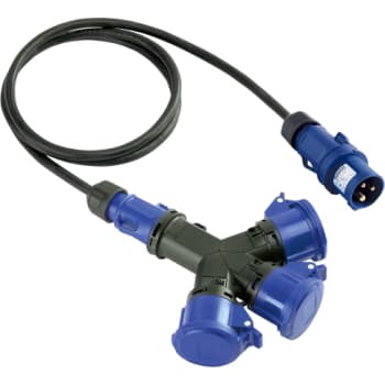 [1418274692] CEE Fordeler med 2m kabel 2P+J  230V 16A IP54