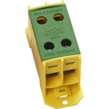 [1421378307] Katko Klemme AL/CU KL2x50PE, 2x2,5-50 mm², 160/320A, gul/grøn