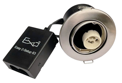 [005524] Daxtor Easy 2-Setup 63 GU10 indbygningsspot, satin nikkel, kipbar, Ø88 mm