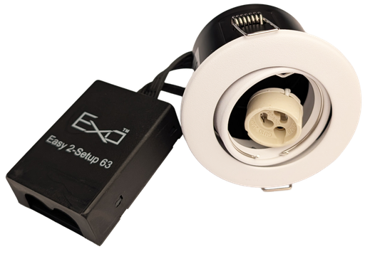 [005517] Daxtor Easy 2-Setup 63 GU10 indbygningsspot, hvid, kipbar, Ø88 mm