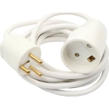 [1928933119] Forlængerledning S4/F4 med jord 3m hvid