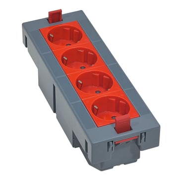 [8736111650] Gulvboks kasette horisontal sup 4xschuko rød 8 moduler