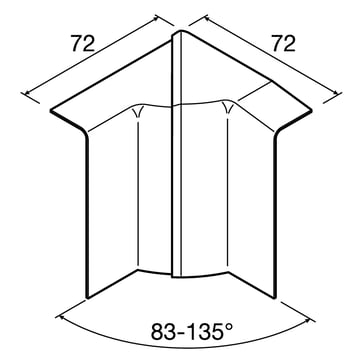 [7936054505] Indvendigt hjørne SL 80mm høj