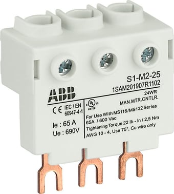 [7822412293] Tilslutningsklemme S1-M3-35 lav tilslutning 35mm2 maksimum 100A for MS116 MS/MO132 UL type E