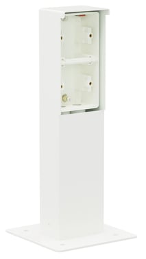 [3417816538] Hydro stikkontaktsøjle med 2 modul inkl. flange til montage hvid