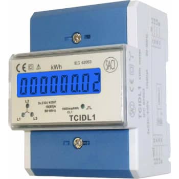[1498115603] KWH måler 3-faset LCD 10(80)A, 4 modul, S0-snitflade, TCIDL1