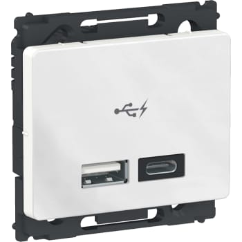 [1017053900] OPUS 66 dobbelt 5V USB A+C-lader 2400 mA 1 modul hvid
