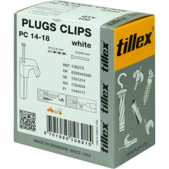 [8339345580] Plugs Clips 14-18/40 mm hvid (100)