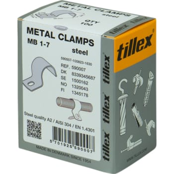 [8339345687] Kabelbøjle MB 7 mm, 1-lap, rustfrit stål, A2, AISI 304 (100)