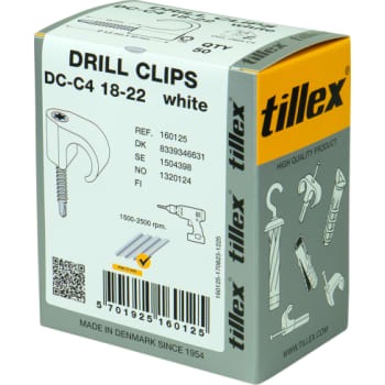 [8339346631] Drill Clips DC-C4 18-22, TX20, 4,8 x 40 mm, hvid (50)
