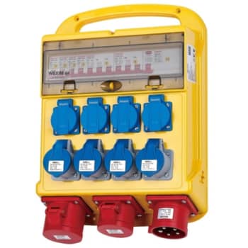 [8712250315] Byggepladstavle 32A, 4xDK + 1xCEE 32A + 16A 400V + 4xCEE 16A 230V