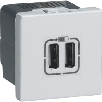 [8717400636] Mosaic USB lader 2 x type A 2.4A 15W 2M hvid