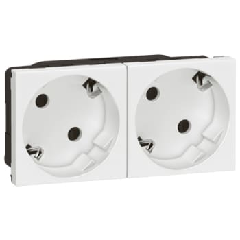 [8717404289] Mosaic stikkontakt Schuko 2x2pol M-jord 16A 4M hvid