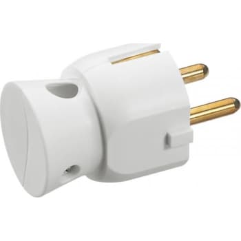 [8728300220] Stikprop Schuko M/J, vinkel, hvid