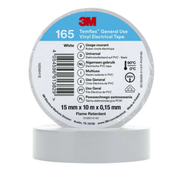 [8739900088] Temflex EL Vinyltape 165 15 mm x 10 m, hvid