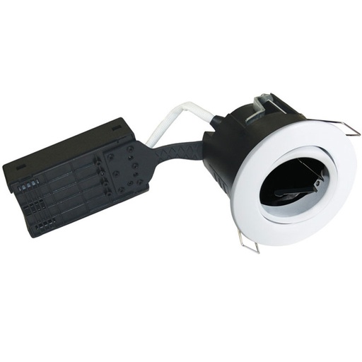 [1221] Pro Uni Install m. GU10 fatning - Rund, mat hvid