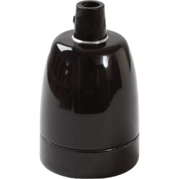 [6249200235] E27 PORCELÆN. GLAT M/AFL. SORT