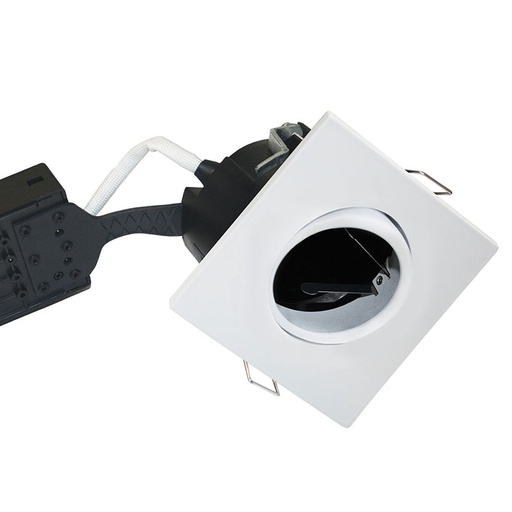 [1223] Pro Uni Install m. GU10 fatning - Firkantet, hvid