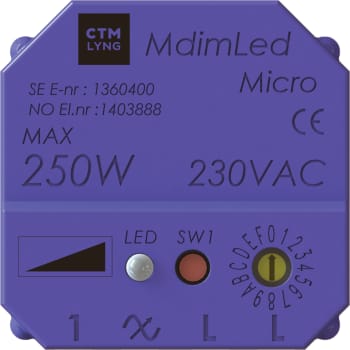 [6267002706] Lysdæmper MDIM LED micro dimmer 3-250W til indbygning