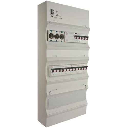 [1412013574] Færdigmonteret gruppetavle - HPFI, Tarif - 2x16A 3P+N, 4x13A 1P+N - Grå