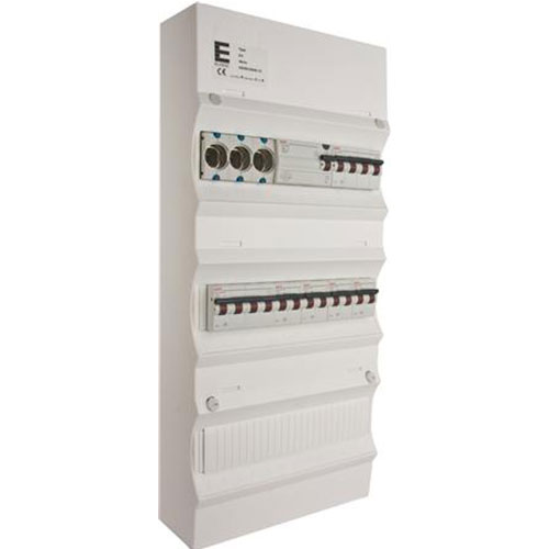 [1412013600] Færdigmonteret gruppetavle - HPFI, Tarif, 2x16A 3P+N, 4x13A 1P+N - Hvid